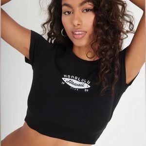 nwt Garage Hawaii black baby tee